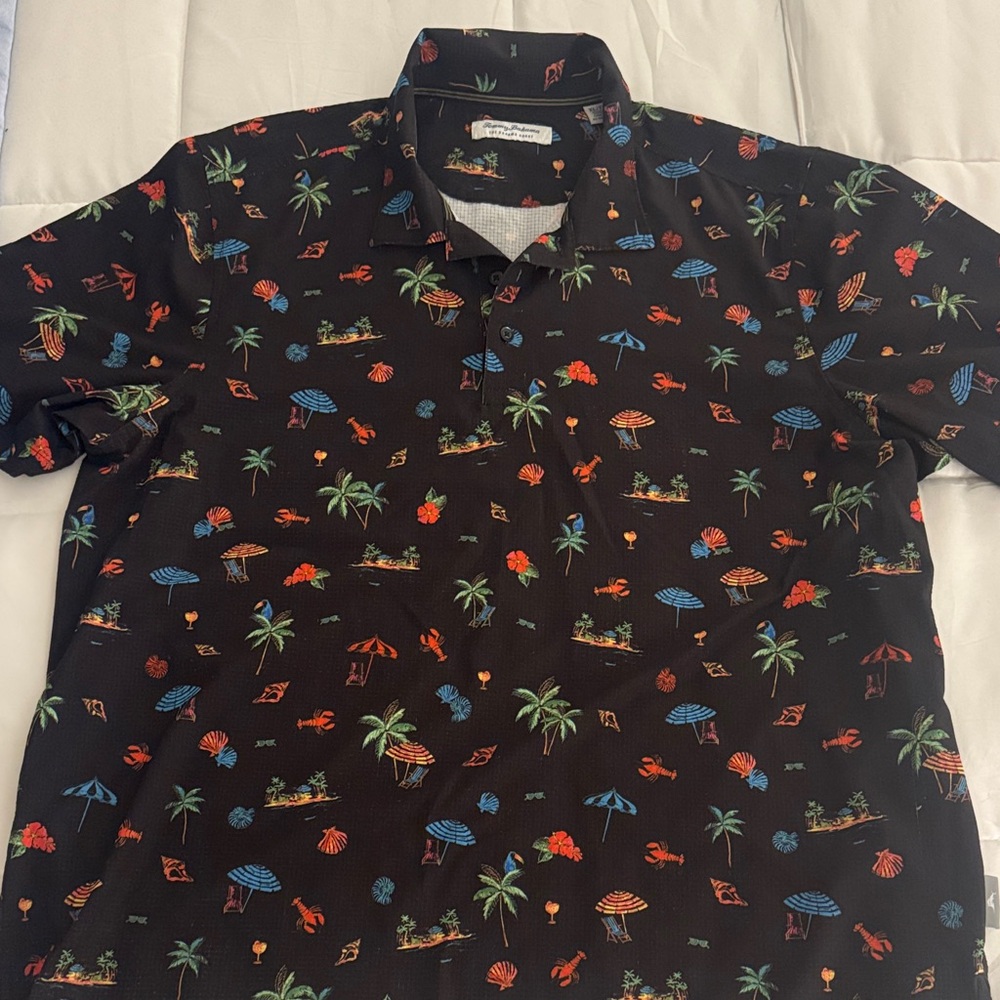 Tommy Bahama Men’s Tropical Print Black Shirt